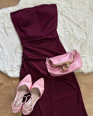 Abito lungo bordeaux imperial