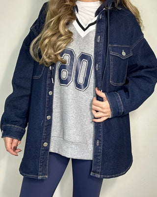 Giacca camicia denim lavaggio zero