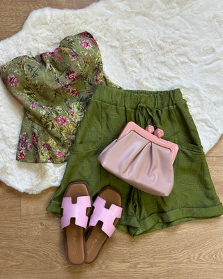 Short verde con coulisse