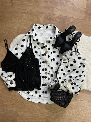 Top gioiello con paillettes e spalline sottili