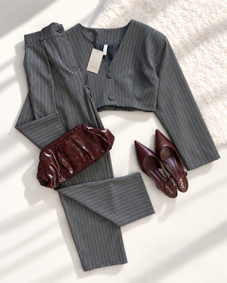 Tailleur Gessato Crop & Tailored Pants