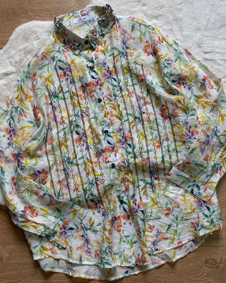 Camicia Paris gioiello floreale 80% cotone