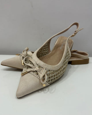 Slingback Intrecciate Beige