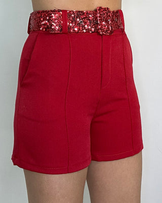 Short con cintura paillettes