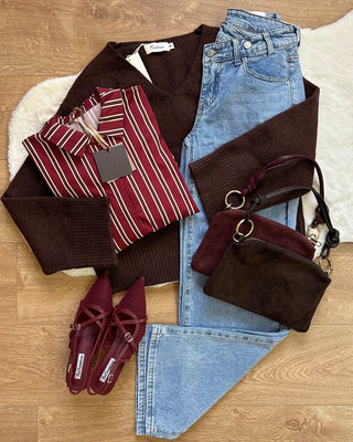 Maglione scollo AV – Ciocco 20% lana