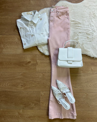 Jeans zampa rosa