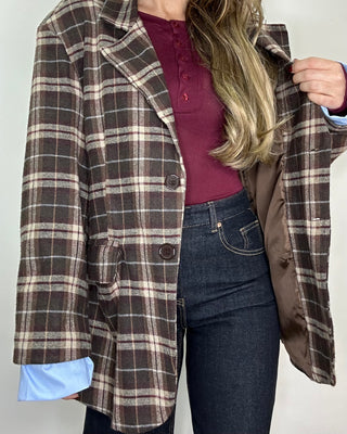 Oversize Checkered Blazer