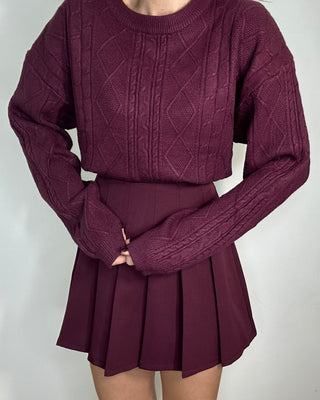 Maglione Oversize Treccia Soft - Brown e Olive