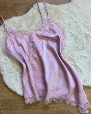 Canotta satin asimmetrica con pizzo 3 colori