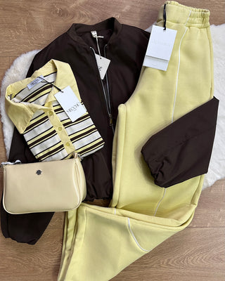 Maglia cotone a righe giallo