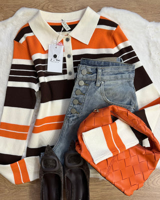 Borsa hobo intrecciata arancio con tracolla a catena