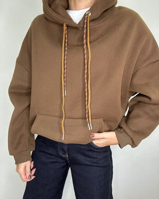 Felpa con cappuccio marrone