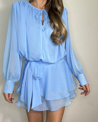 Abito chiffon azzurro