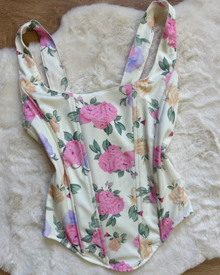 Top Corsetto Rose Garden rosa