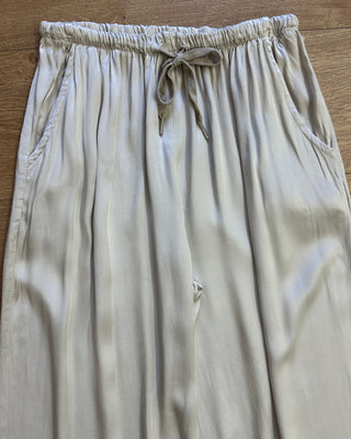 Pantalone champagne satin con coulisse