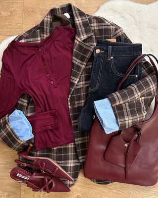 Shoulder Bag bordeaux – Con Mini Pouch