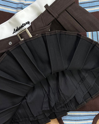 Panta gonna plissè Paris 80% cotone cioccolato