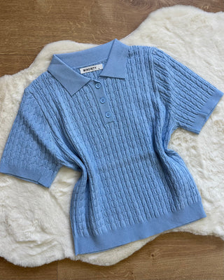 Polo in maglia lavorata con bottoncini 4 colori
