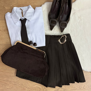 Panta gonna plissè cacao