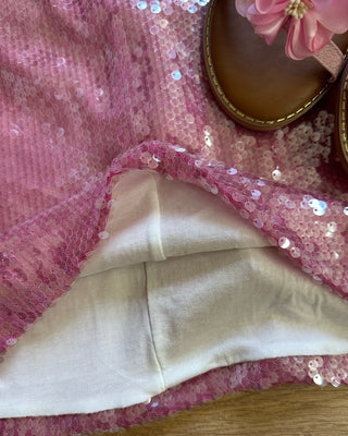 Gonna paillettes pink