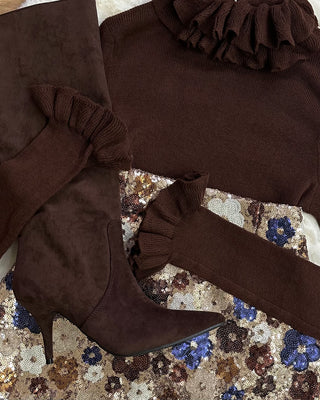 Gonna Monique paillettes floreale con culotte interna