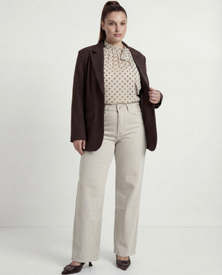 Jeans wide leg avorio