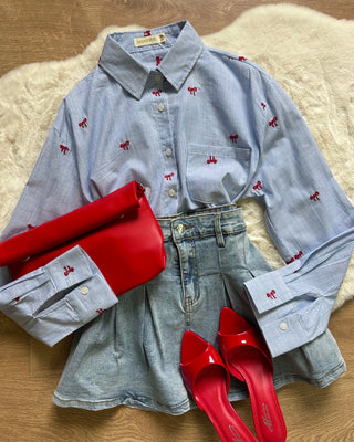 Gonna in denim con pence