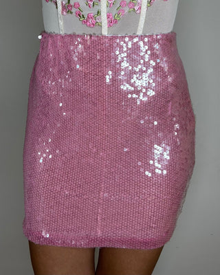 Gonna paillettes pink