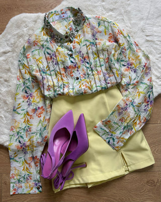 Camicia Paris gioiello floreale 80% cotone