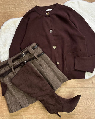 Gonna Tweed con Cinturini light Brown