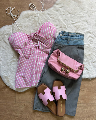 Top rosa con coppe push up