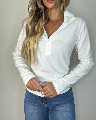 Polo basic bianca 95% cotone
