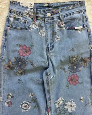 Jeans Wide leg floreale
