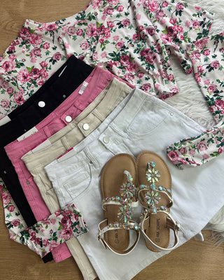 Panta gonna in denim rosa