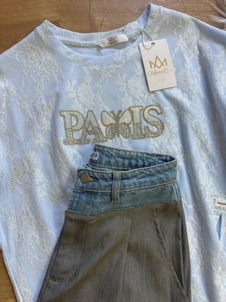 T-shirt Paris in pizzo – Moonkiss