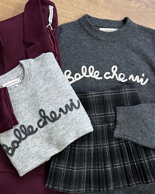 Cozy Embroidered Knit grigio-grigio scuro