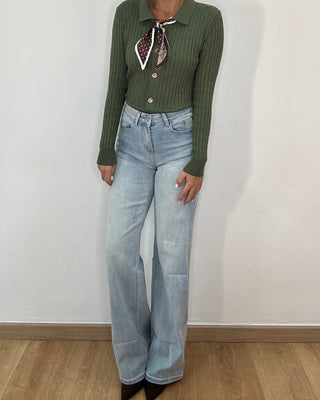 Jeans Wide Leg Sand Wash