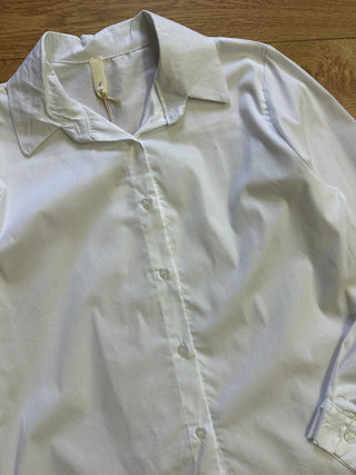 Camicia basic 98% cotone bianca
