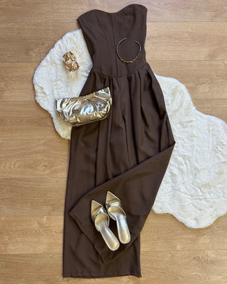 Jumpsuit bustier cioccolato