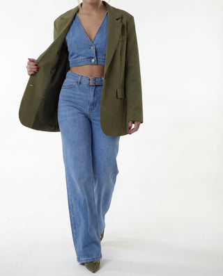 Blazer basic verde oliva