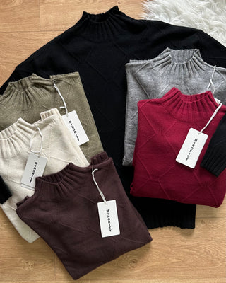 Maglione oversize mezzo collo 6 colori