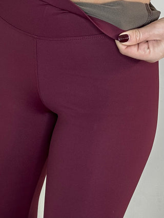 Leggings termici Effetto Seconda Pelle Burgundy