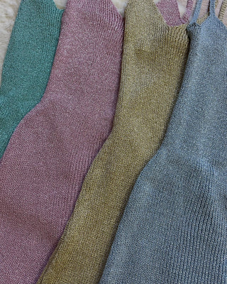 Abito lurex con schiena scoperta 4 colori