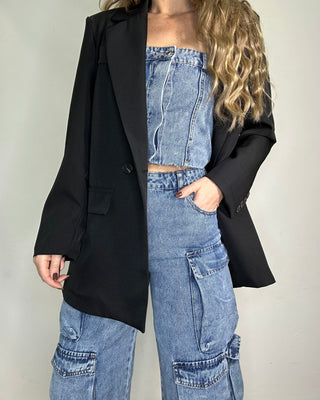 Giacca doppio petto nera