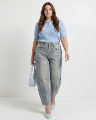 Baggy jeans con bottoni esterni