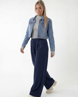 Giubbotto crop in denim