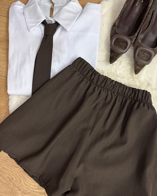 Panta gonna plissè cacao