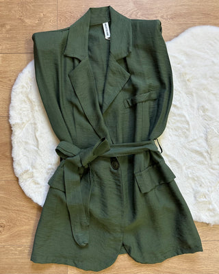 Coordinato gilet e pantalone verde militare