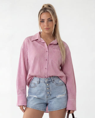 Camicia righe 70% cotone oversize 4 colori