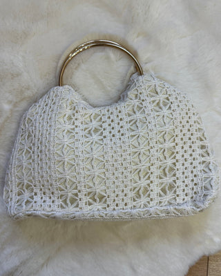 Borsa crochet con manico gold